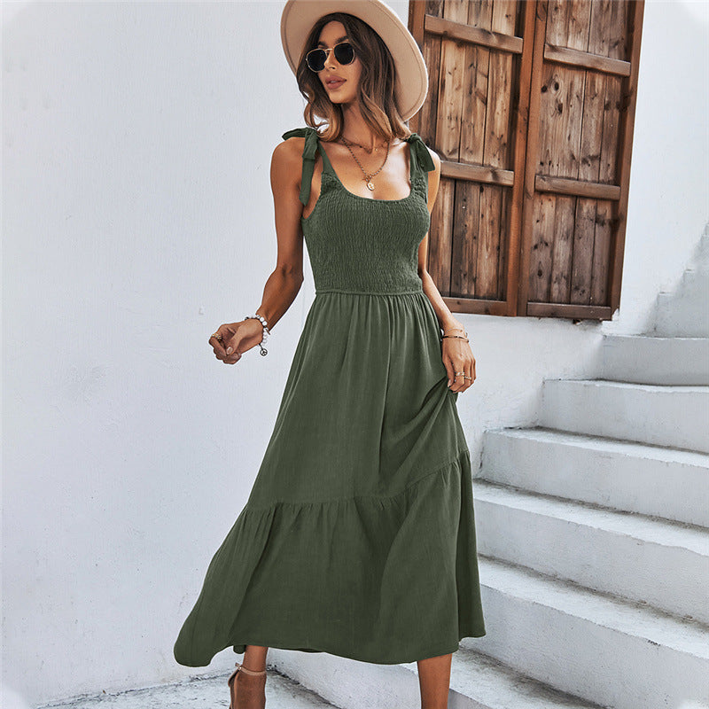 Women Summer Strap Cotton Dress