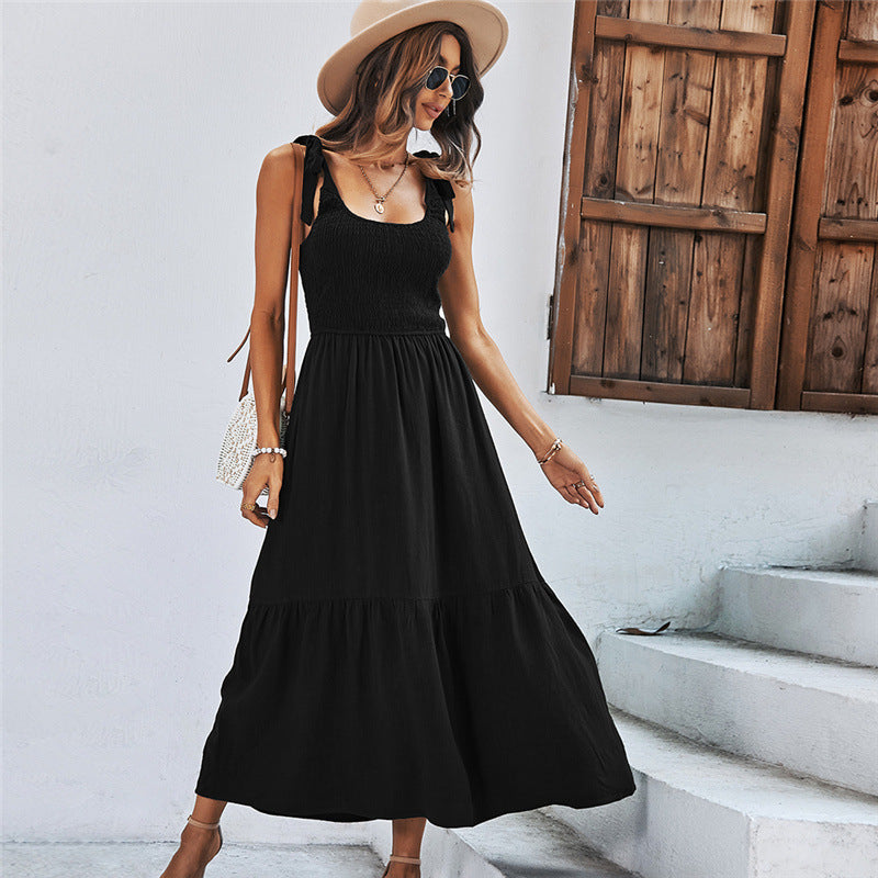 Women Summer Strap Cotton Dress