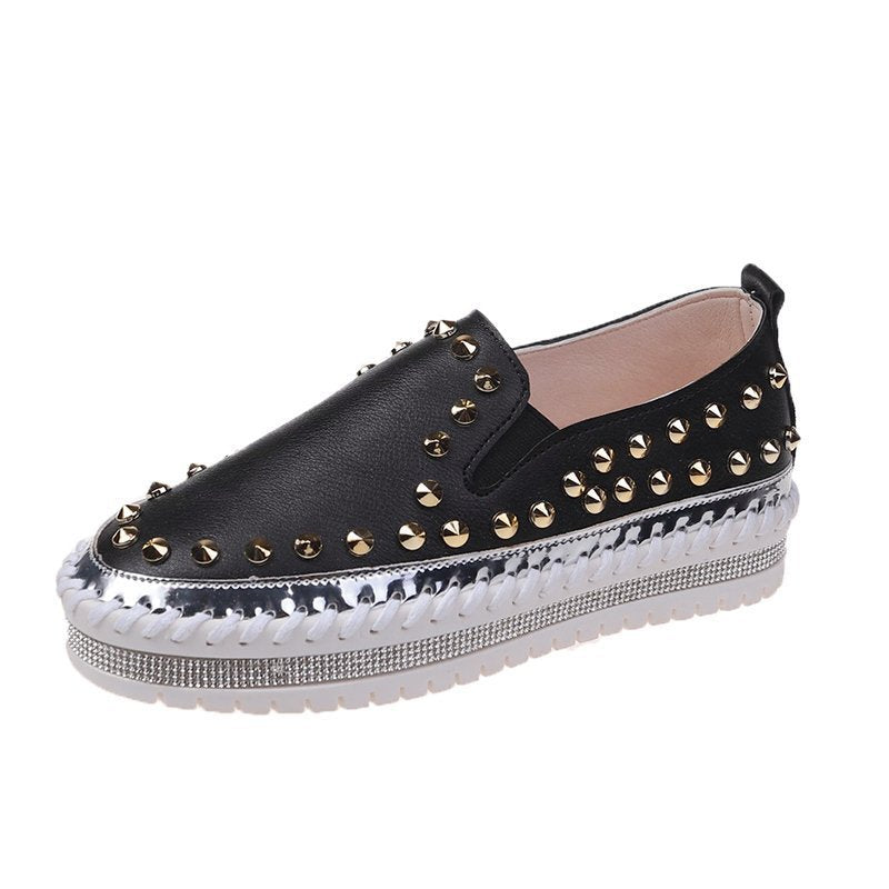 Rivet Leather Sneakers