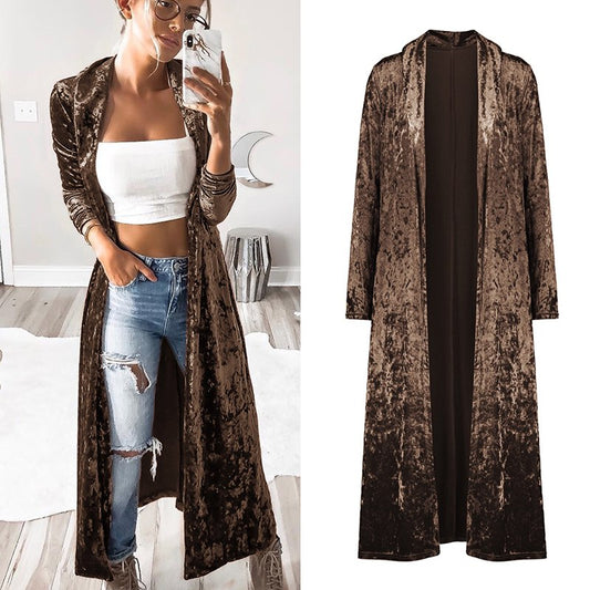 Long Velvet Cardigan