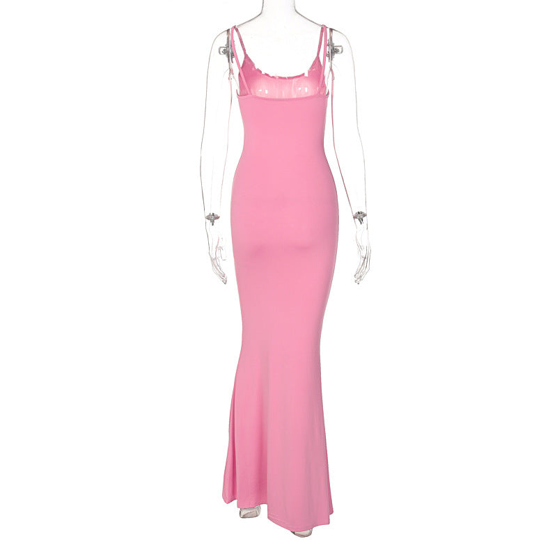 Women Spaghetti Strap Dress Extra Long Daily & Party