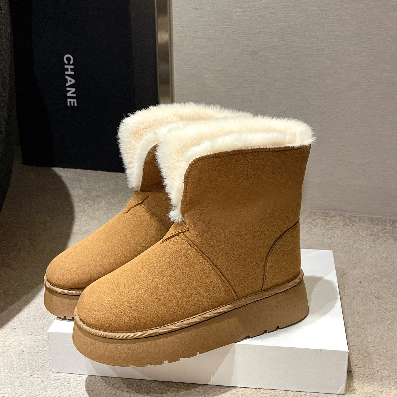 Snow Boots Foldable Fleece Cotton Plush
