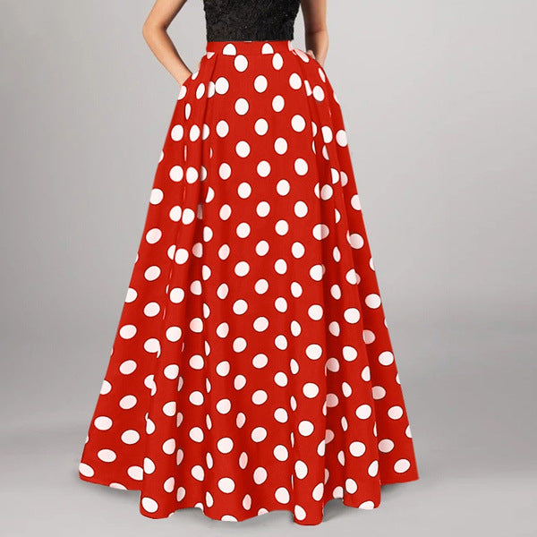 Women's Skirt Retro Dots Large Swing Dress
