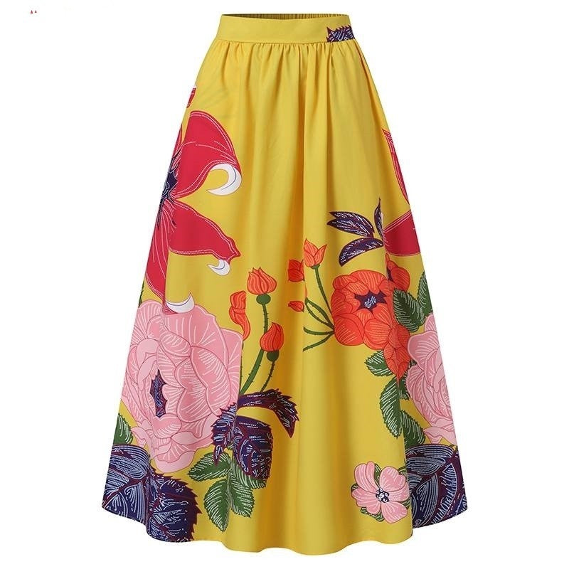 Full Bloom Maxi Skirt Yellow