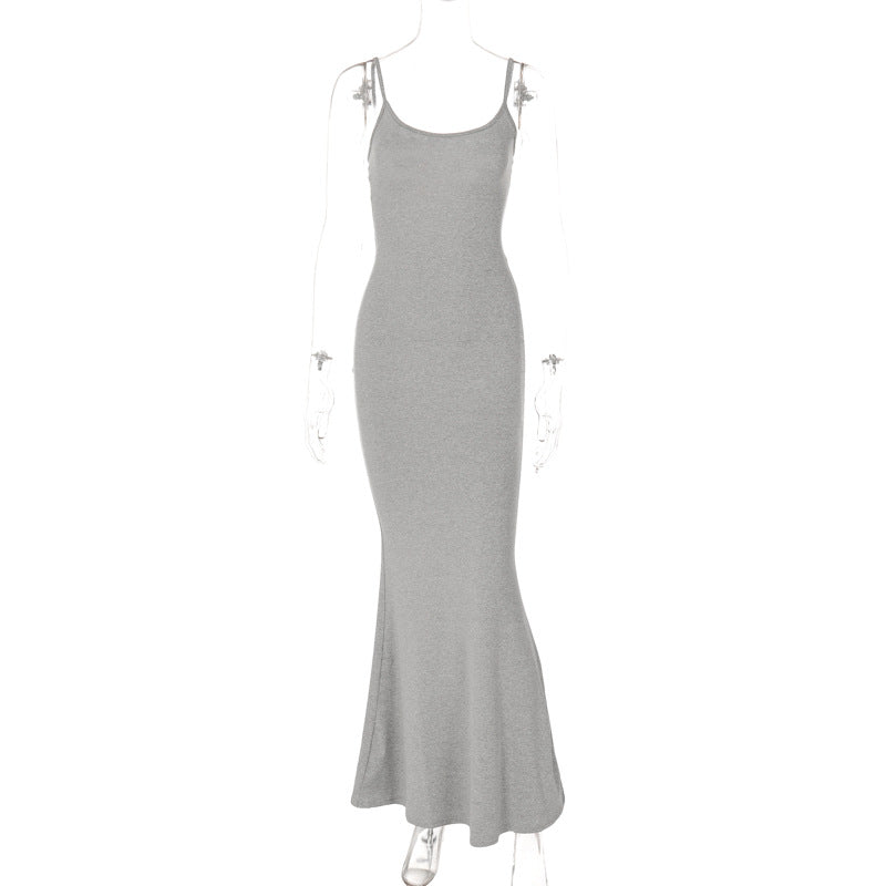Women Spaghetti Strap Dress Extra Long Daily & Party