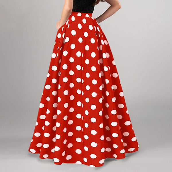 Women's Skirt Retro Dots Large Swing Dress