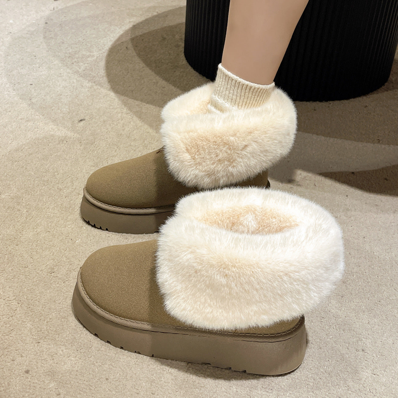 Snow Boots Foldable Fleece Cotton Plush