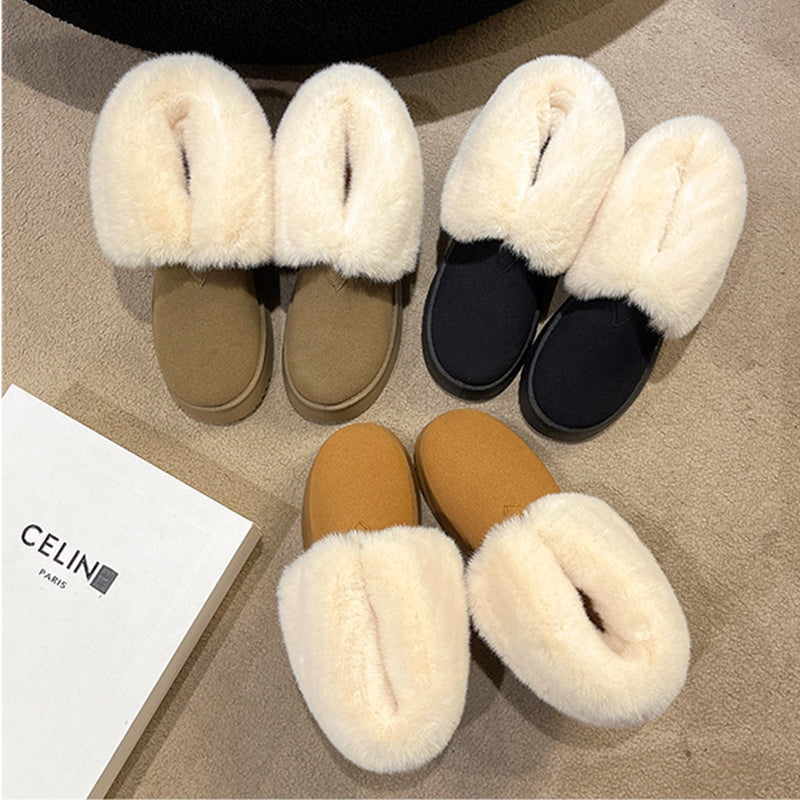 Snow Boots Foldable Fleece Cotton Plush
