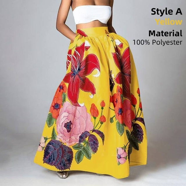 Full Bloom Maxi Skirt Yellow