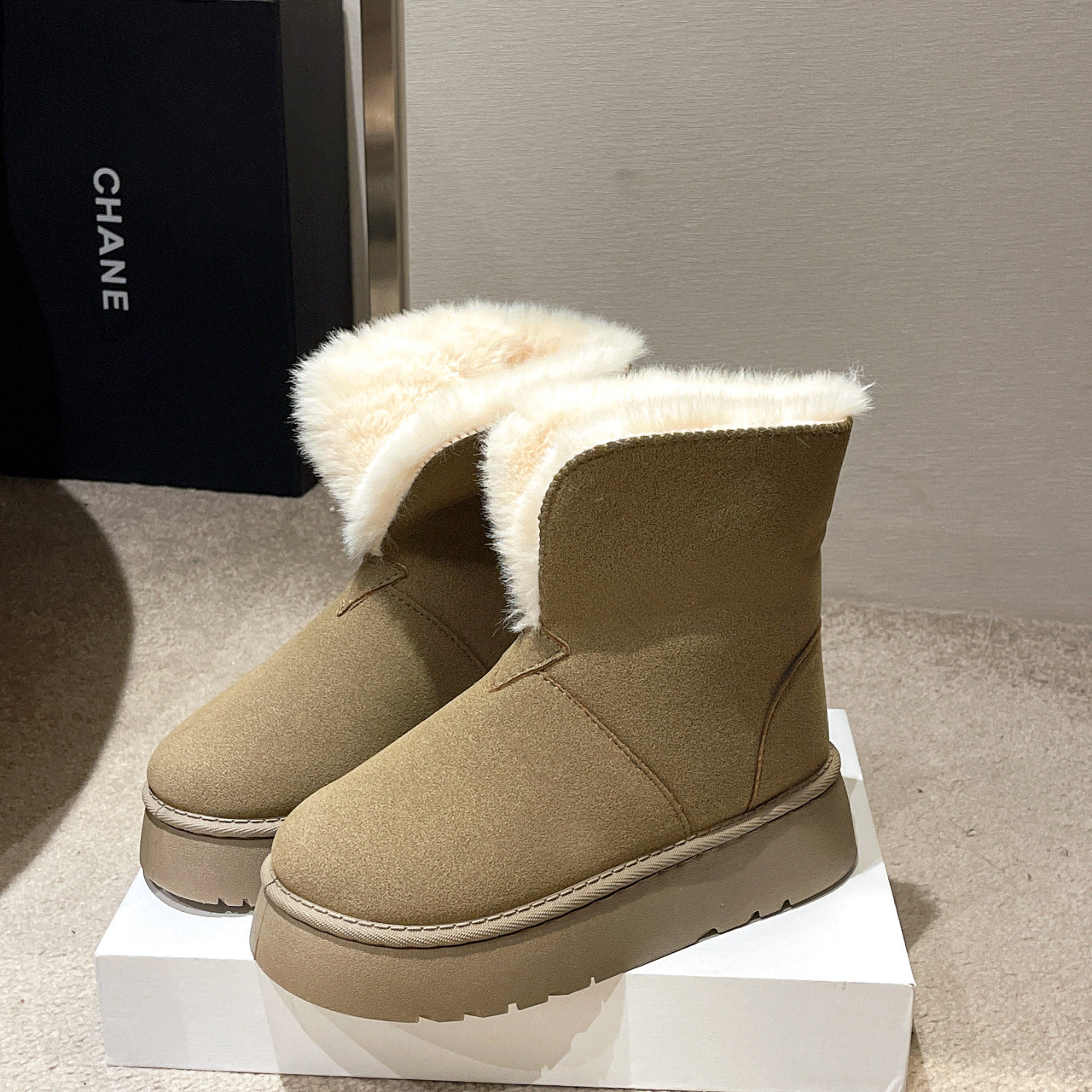 Snow Boots Foldable Fleece Cotton Plush
